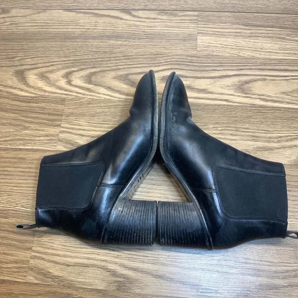 Jenni Kayne‎ Black Leather Heeled Chelsea Boots Ankle Size 38 US 7.5-8